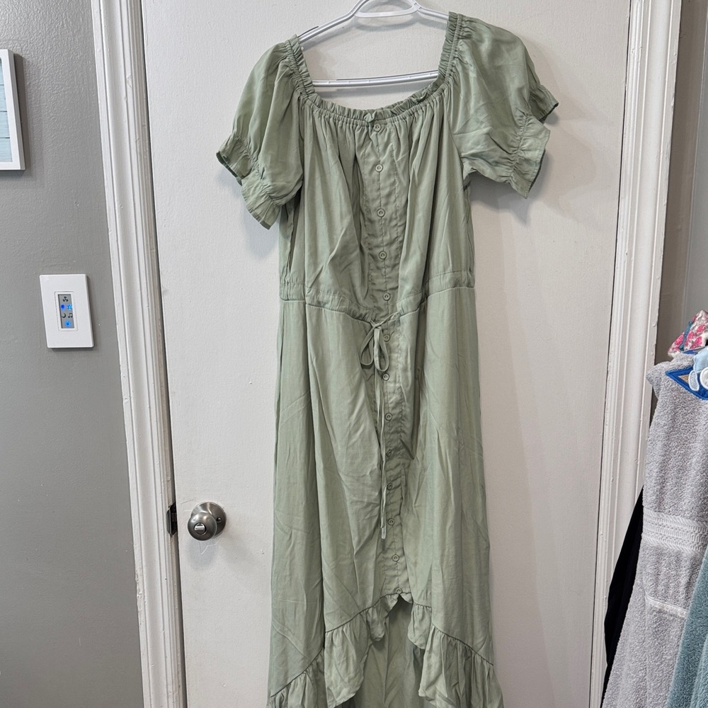 Chic Sage Green High Low Dress